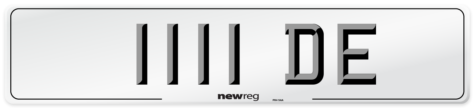 1111 DE Number Plate from New Reg